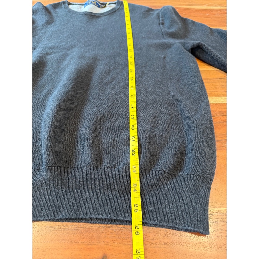 Polo Ralph Lauren Mens XL Crewneck Sweater Charcoal Grey Cotton Knit Pony Logo - Picture 4 of 8
